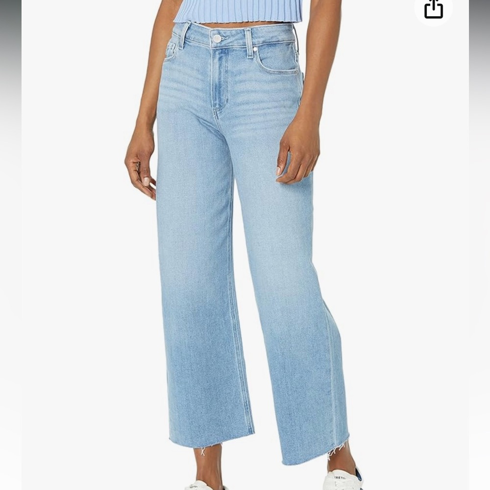 Paige Nellie Cropped High Rise Wide Leg Jeans